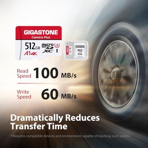 GIGASTONE 512GB Micro SD Card 2-Pack, Camera Plus, for GoPro, Action Camera, A1 Run App for Smartphone, Nintendo-Switch Compatible, 100MB/s, 4K Video Recording, Micro SDXC UHS-I A1 V30 U3 Class 10 - Image 2