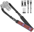 Adjustable Camera Neck Strap, Vintage Embroidered Shoulder & Crossbody Camera Strap with 4 Connection Ways, Anti-Slip Camera Strap for DSLR, Mirrorless & Camcorder, Travel & Outdoor Photography Gear by YFWE