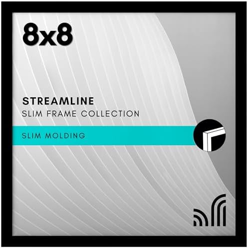 Americanflat 8x8 Picture Frame - Slim Molding - Black by Americanflat