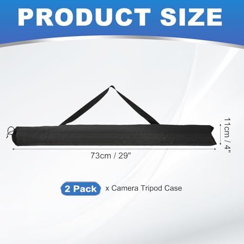 PATIKIL 29 x 4 Inch Tripod Carrying Case, 2 Pack Camera Tripod Carrying Bags Oxford Cloth Padded Bag for Camera Gear Mic Light Stand Sheet Music Photography Accessories, Black - Image 2