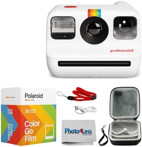 Polaroid Go Generation 2 Instant Film mini Camera (White) Bundled with Polaroid GO Color Film Double Pack, Hard Carrying Case by Polaroid