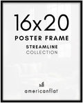 Americanflat 16x20 Picture Frame with Polished Plexiglass - Streamline Collection - Thin Border Picture Frame for Wall Display - Hanging Hardware Included - Black by Americanflat