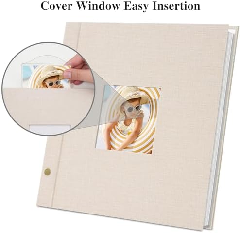 Linen Self Adhesive Photo Album 10x10 40 Pages Khaki - Image 6