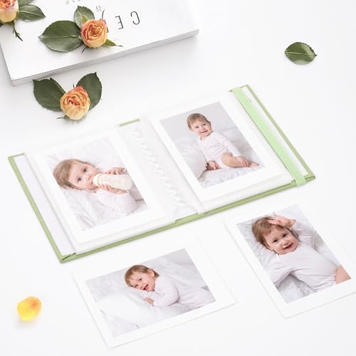 Vienrose Polaroid Photo Album Binding Cloth Photo Book for Instax Fuji 2 x3 Inch Photo Fits Fujifilm Mini 12 11 9 Snap PIC-300 52 Pockets 1 Pack, Grass Green - Image 6