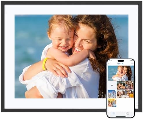 Dragon Touch Digital Picture Frame 16.7 inch 4:3 Touch Screen Large Digital Photo Frame Display, 32GB Storage Auto-Rotate, Easy Setup to Share Photos or Videos via Vphoto APP, Wall Mountable by DragonTouch