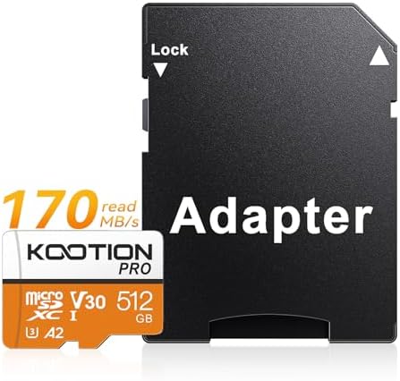 KOOTION 512GB Micro SD Card Up to 170MB/s, microSDXC UHS-I Memory Card, C10, U3, A2, V30, Full HD, 4K UHD, TF Card for Drones/Gaming Console - Image 2