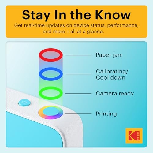 KODAK Printomatic+ Instant Print Digital Camera (Blue) 10MP Portable Camera with Interactive RGB LED Status Indicator, Prints Full-Color Photos on Zink 2x3” Sticky-Backed Photo Paper - Easy & Fun - Image 5