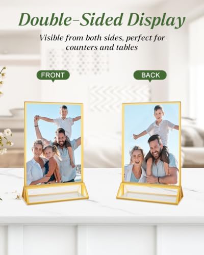 8 Pack 8.5×11 Gold Acrylic Sign Holders, Menu Flyer Holder - Image 5