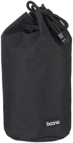 PATIKIL Soft Drawstring Lens Case, Lens Pouch Bag with Cotton Pad 4.7" OD Thick Fleece Cloth Camera Lens Bag for SLR Lens Water Cups, Black by PATIKIL