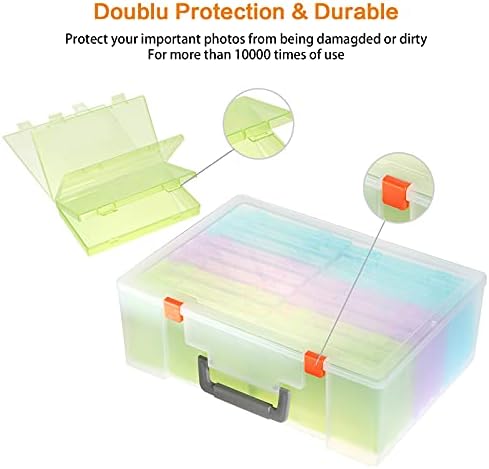 Photo Storage Box 4x6, 18 Inner Extra Large Photo Case Large Photo Organizer Acid-Free Photo Box Storage Photo Keeper Photo Storage Case, Plastic Craft Storage Box for Photo Stickers Stamps Seeds - Image 4