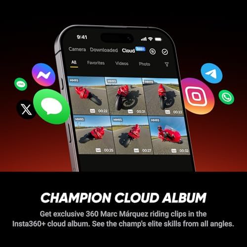 Insta360 X5 MM93 Championship Edition - Waterproof 8K 360 Camera, Leading Low-Light Performance, Invisible Selfie Stick Effect, Tough and Replaceable Lenses, 205-Min Battery, Wind Guard, Stabilization - Image 3