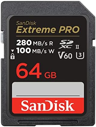 SANDISK 64GB Extreme PRO SDXC UHS-II Memory Card - C10, U3, V60, 6K, 4K UHD, SD Card - SDSDXEP-064G-GN4IN by Unknown