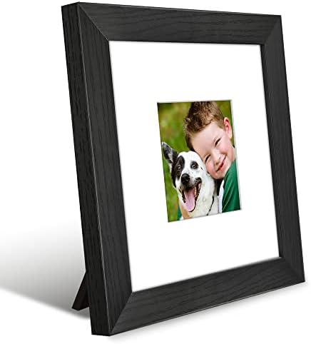 Americanflat 8x8 Picture Frame - Matted to 4x4 - Engineered Wood - Black - Image 4