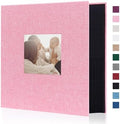 Artmag Fabric Photo Album 4x6 600 Large Capacity for Family Wedding Anniversary Linen Album Holds 600 Horizontal and Vertical Photos (600 Pockets, Pink) by Artmag
