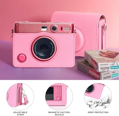CAIYOULE Camera Case for Fujifilm Instax Mini EVO Instant Film Camera, Pink - Image 3
