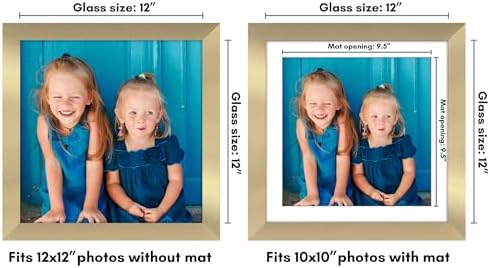 Americanflat 12x12 Picture Frame - Matted to 10x10 - Engineered Wood - Gold - Image 2