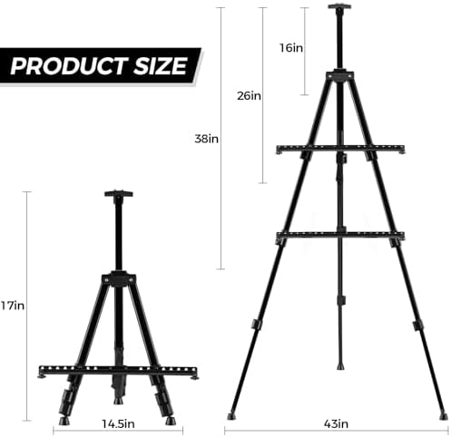 RRFTOK 6 Pack 17-66 Inch Art Easel Stand for Painting and Sign, Black - Image 5