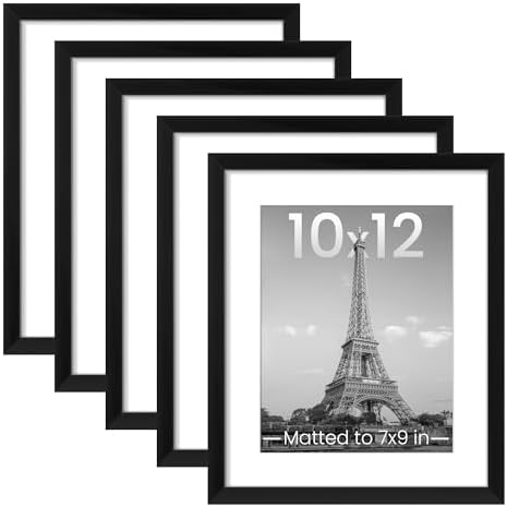 upsimples 10x12 Picture Frame, Gallery Wall Frames Set of 5, Black by upsimples