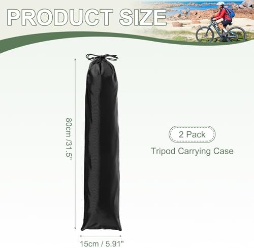 Tripod Case Bag, Nylon Tripod Storage Bag, Long Foldable Monopod Compact Carrying Organizer Pouch- Fitting for (Monopod/Light Stand/Umbrella/Travel) 31 x 6 In & 2 Pack & Black - Image 2