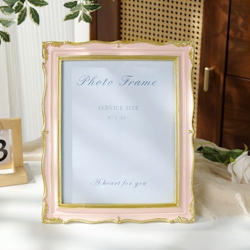 Cuspin Pink and Gold Picture Frame 8x10 Vintage Ornate Textured Resin Frame - Image 3