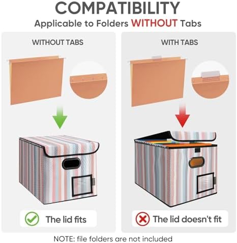 BALEINE File Organizer Box with Lid, Collapsible Hanging File Storage Box - Image 5