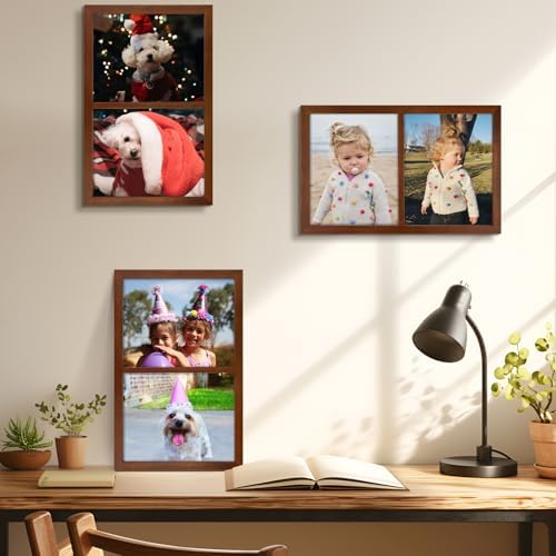 Golden State Art, 8x10 Double Picture Frame, Display Two 8x10 Photos(Brown) - Image 6
