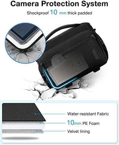BAGSMART Camera Sling Bag with Tripod Holder & Rain Cover, Black - Image 3