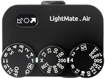 LightMate AirPro Light Meter Photography, 35° Wide-Angle Reflective Digital Exposure Meter, Rechargeable 20H Battery Life, 3 Dials Retro Exposure Indicator, for Leica & Other Film Cameras, Black Metal by DiscoverNewPhotographyRealm