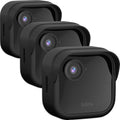 Silicone Skin Case/Cover for Blink Outdoor 4 (4th Gen)/2K+ - Weatherproof Silicone Case with Brim for Full Camera Protection, Blink Outdoor 4/2K Smart Security Camera Accessories (Black, 3 Pack) by PUUUCI
