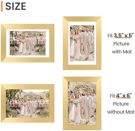 upsimples 4x6 Picture Frame, Photo Collage Wall Decor Set of 10, Gold - Image 5