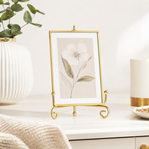 YAYODS 20 Pack Plate Stands for Display 4 Inch Iron Easel Stand Holder, Foldable Plate Picture Holder Display Stand for Photo Frames Decorative Books Arts, Gold - Image 6