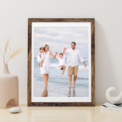 Vittanly 12x16 Picture Frame Made of Solid Wood for Wall Mount, Dark Brown - Image 4