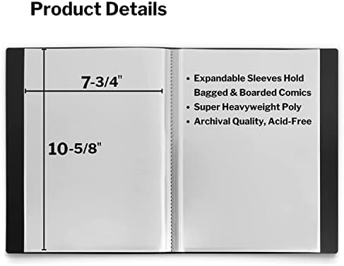 Dunwell Comic Book Storage Album, 6 Sleeves, Acid-Free Binder - Image 3