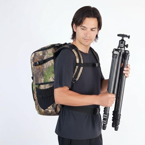 ZZQ&CCF Telephoto Lens Camera Backpack for Canon RF 200-800/100-500, Lens Case Bag for Nikon Z 180-600, Camera Pouch Compatible with Sony FE 200-600/FE 400-800/300— Camouflage - Image 3