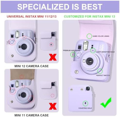 CAIYOULE Camera Case for Fujifilm Instax Mini 13 Instant Camera, Purple - Image 3