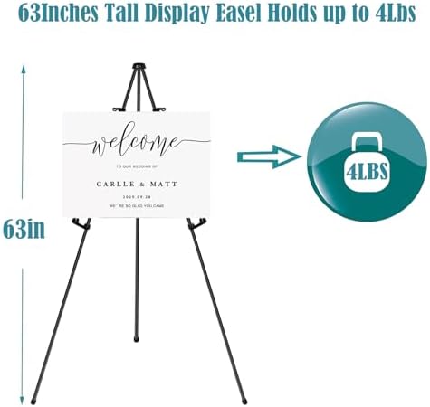 JIUYE 2Pack 63in Instant Easels for Display, Metal Easel Stand - Image 3