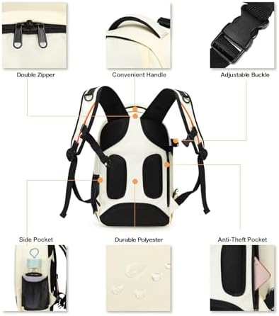 MOSISO Camera Backpack,Photography Backpack Padded Camera Bag, Beige - Image 5