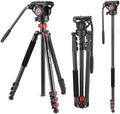 NEEWER 72" Fluid Head Video Tripod Monopod, Aluminum Alloy QR Plate Compatible with DJI RS Gimbal, 360° Pan & +90°/-70° Tilt for DSLR Camera Camcorder, Max Load 13.2lb/6kg, TP72A by Neewer