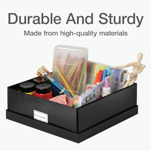 Oxford Keepsake Box, Protective Storage Box, Home and Office Organizer, Photo Storage Box, Souvenir Organizer, Medium, 12" x 12" x 4 1/4" (41788) - Image 4