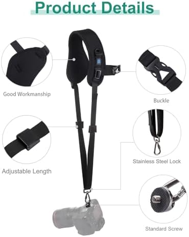 PULUZ Camera Shoulder Strap with Quick Release and Anti-Slip Soft Pad, Adjustable Camera Sling Strap for Photographers - Image 2