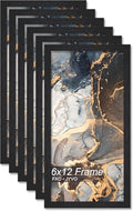 6x12 Picture Frame Set of 6 Black Engineered Wood Tabletop/Wall Hanging by Fxojyvo