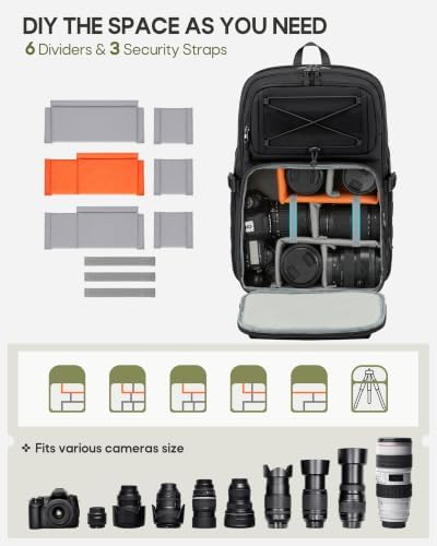 RAINSMORE Camera Backpack, DSLR/SLR/Mirrorless Tactical Camera Bag Cases - Image 6