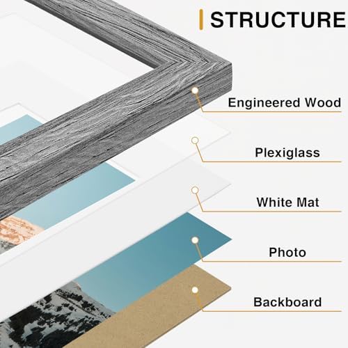 Vittanly 10 Pack Picture Frames Collage Wall Decor, Grey - Image 6