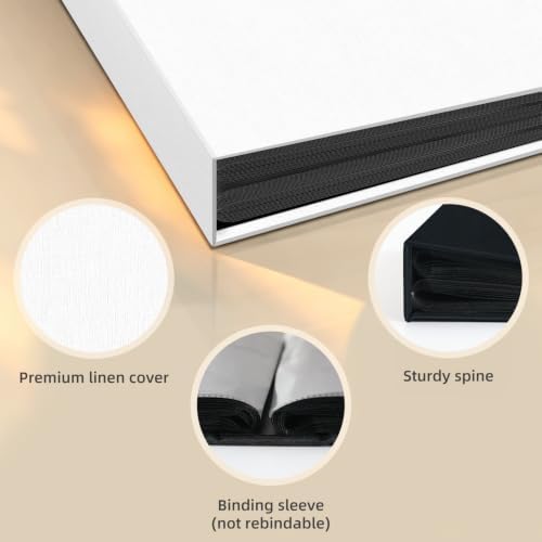 Popotop Photo Album 4x6 48 Pockets for Wedding Gifts,Linen Hardcover Picture Albums for Family Anniversary Baby Vacation Pictures - Image 4