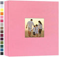 potricher Photo Album 4x6 Pictures, 200 Pockets, Linen Cover, Pink by potricher
