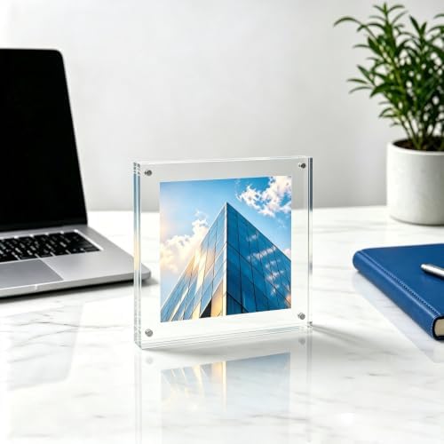 Meetu Acrylic 4x4 Picture Frame Clear Two Sided Desk Photo Frame Magnetic Frame Inner Size 3x3 with Gift Pack for Display Family Pictures Baby Photos Friends Pictures or Pet Dog Picture（5 Pack） - Image 7