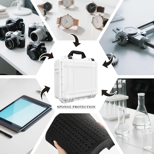 Relaxweex 11.3 x 8.7 x 4.2 Inch Hard Case, Grid Shell, White - Image 7