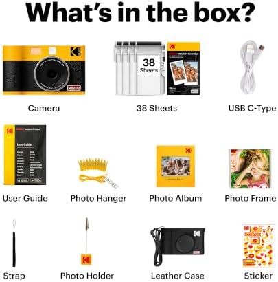 KODAK Mini Shot 2 ERA 2x3 Instant Camera, 38 Sheets Gift Bundle, Yellow - Image 6