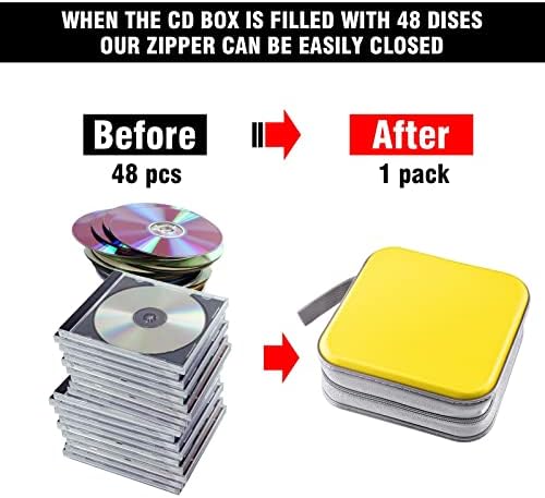 48‑Capacity Hard Plastic CD/DVD Binder for Car, Home & Travel - Image 4