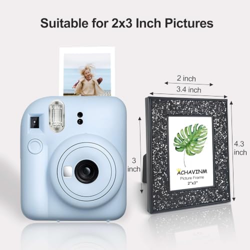 2x3 Picture Frames, Small Real Glass Frame, Glitter Mini Photo Frames for Tabletop, Elegant Home Décor & Gift (Black 4 Pack) - Image 3
